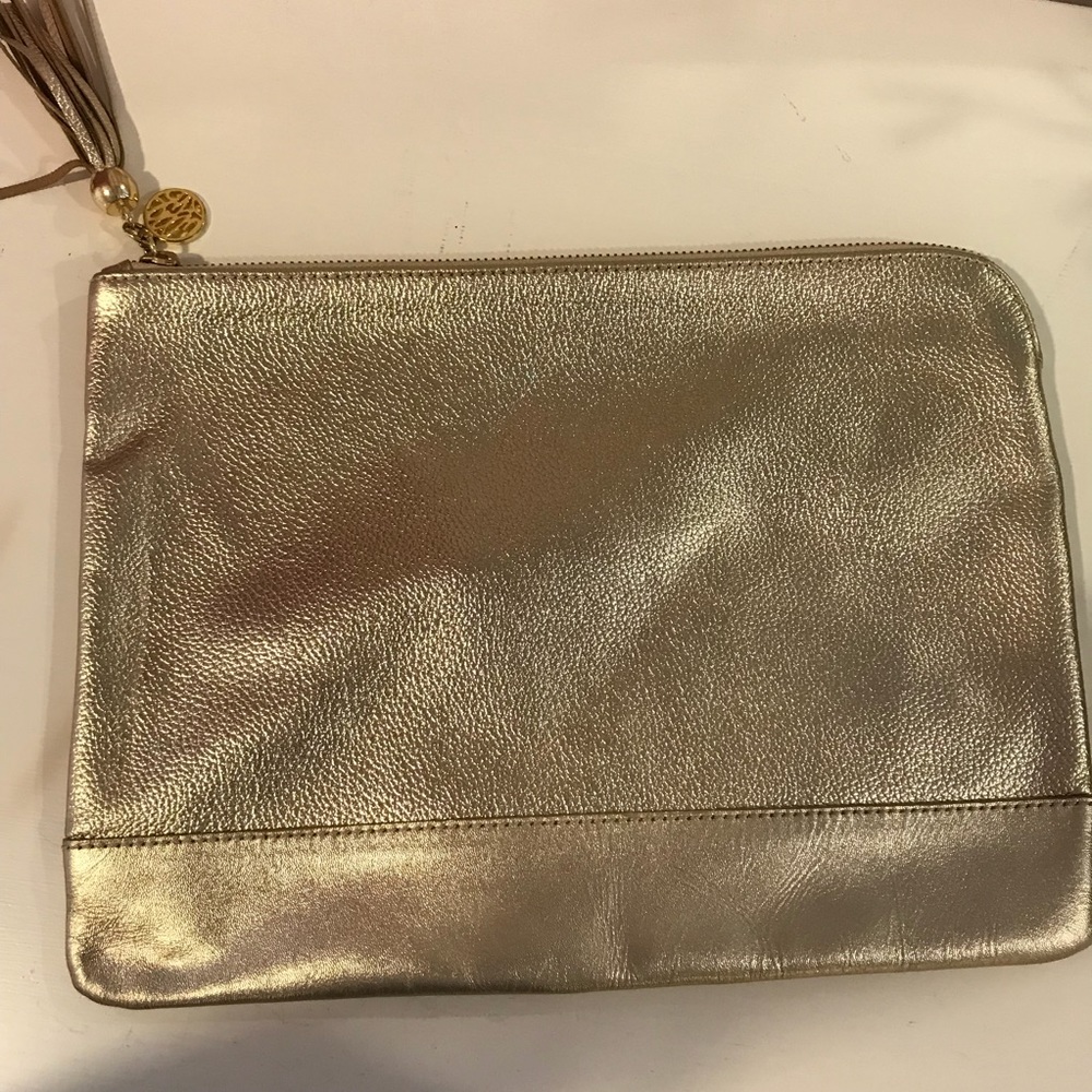 Lilly Pulitzer 12”x8.5” Gold Clutch